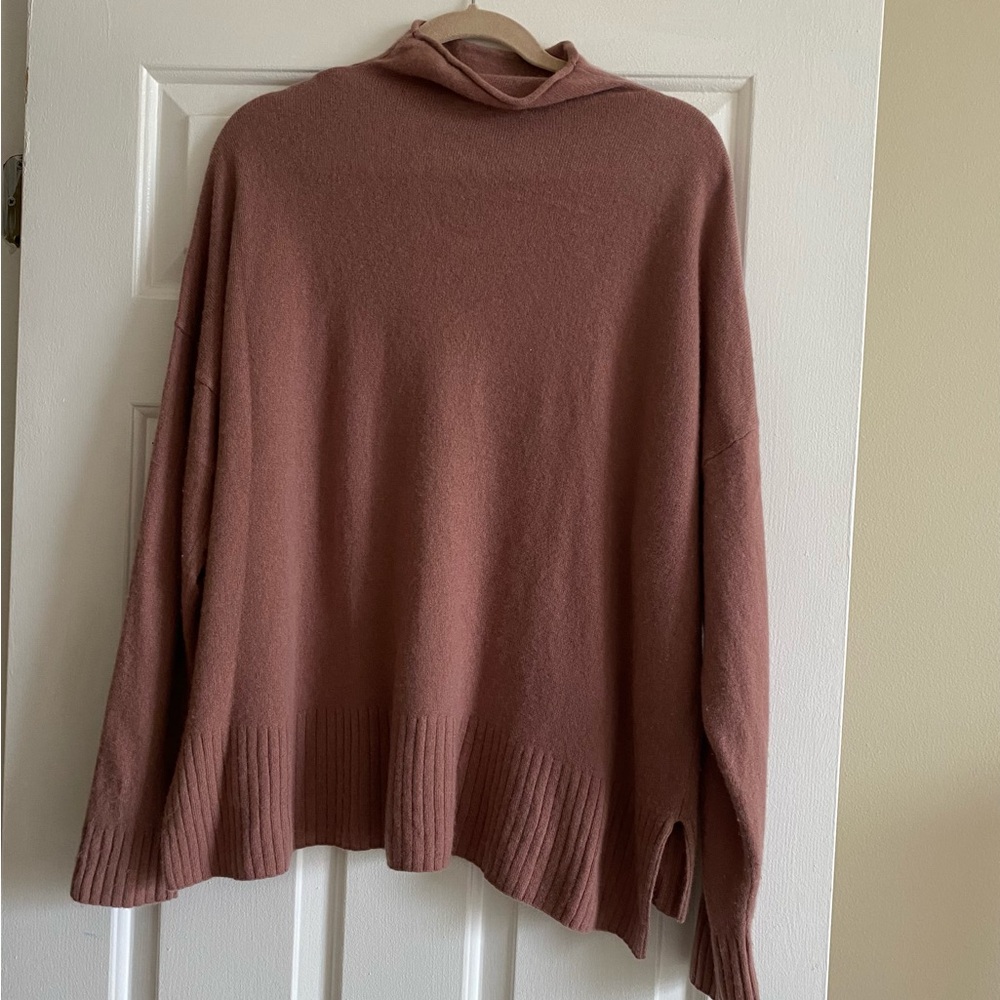 Madewell 100% Cashmere Turtleneck Sweater | XL | Pink